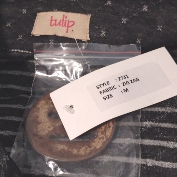 NWT Tulip Clothing Funky Bohemian Toggle Jacket Black Cotton Size M - Picture 8 of 9